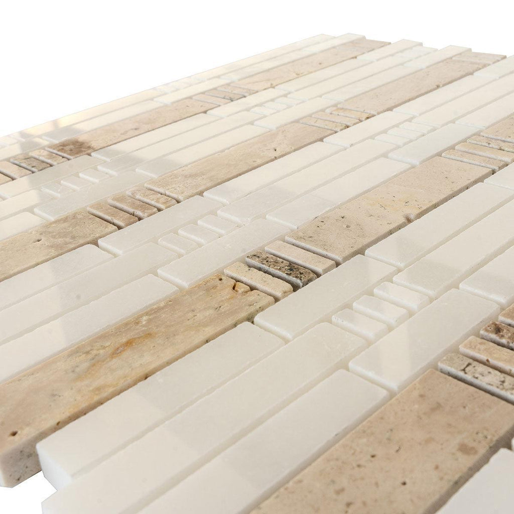 Bamboo Sticks Marble Mosaic Tile | Tile Club