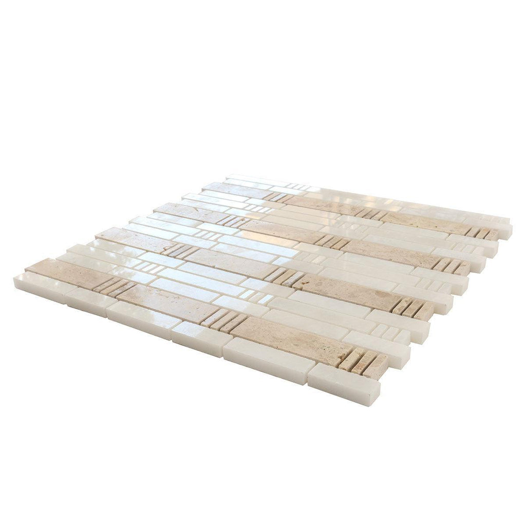 Bamboo Sticks Marble Mosaic Tile | Tile Club