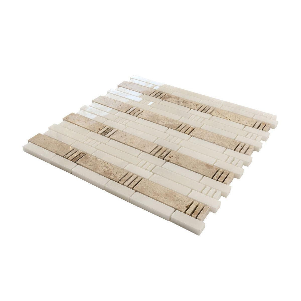 Bamboo Sticks Marble Mosaic Tile | Tile Club