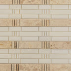 Bamboo Sticks Marble Mosaic Tile | Tile Club