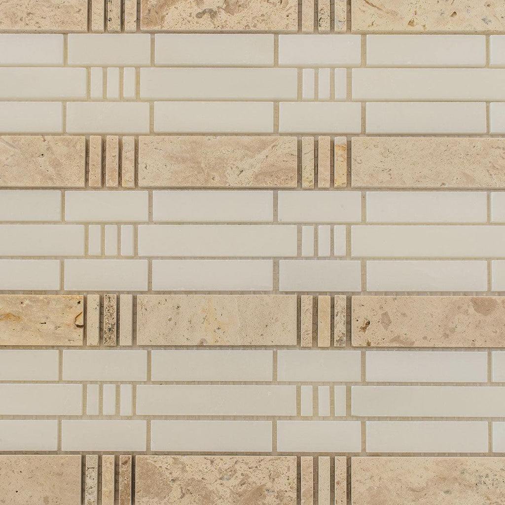 Bamboo Sticks Marble Mosaic Tile | Tile Club