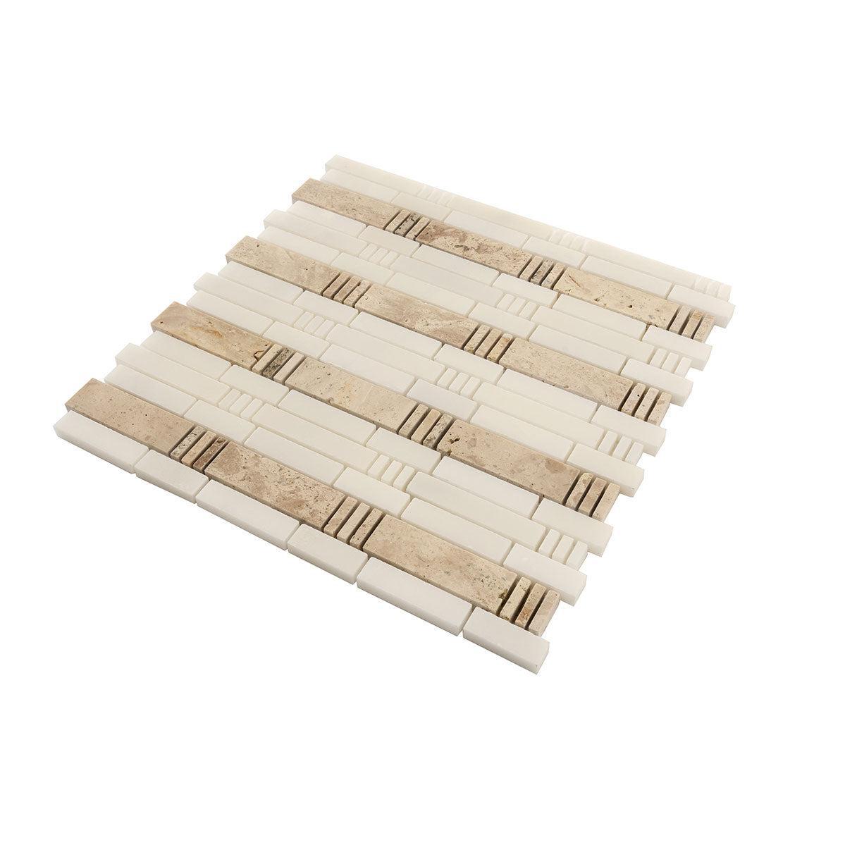 Bamboo Sticks Marble Mosaic Tile | Tile Club
