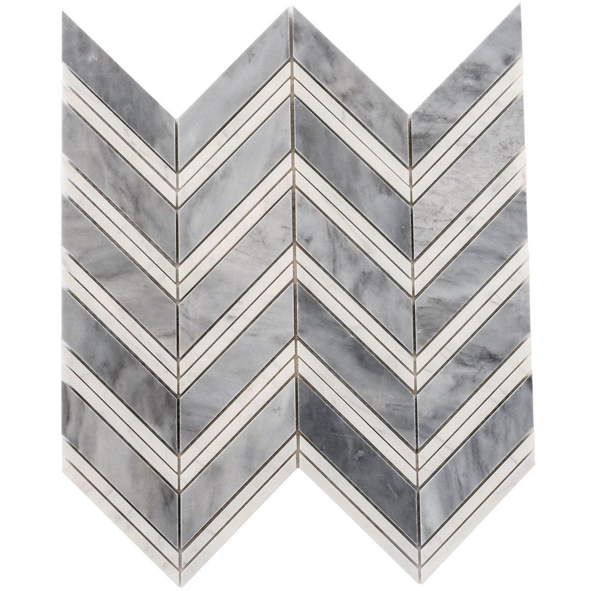 Nova Chevron Bardiglio Marble Tile