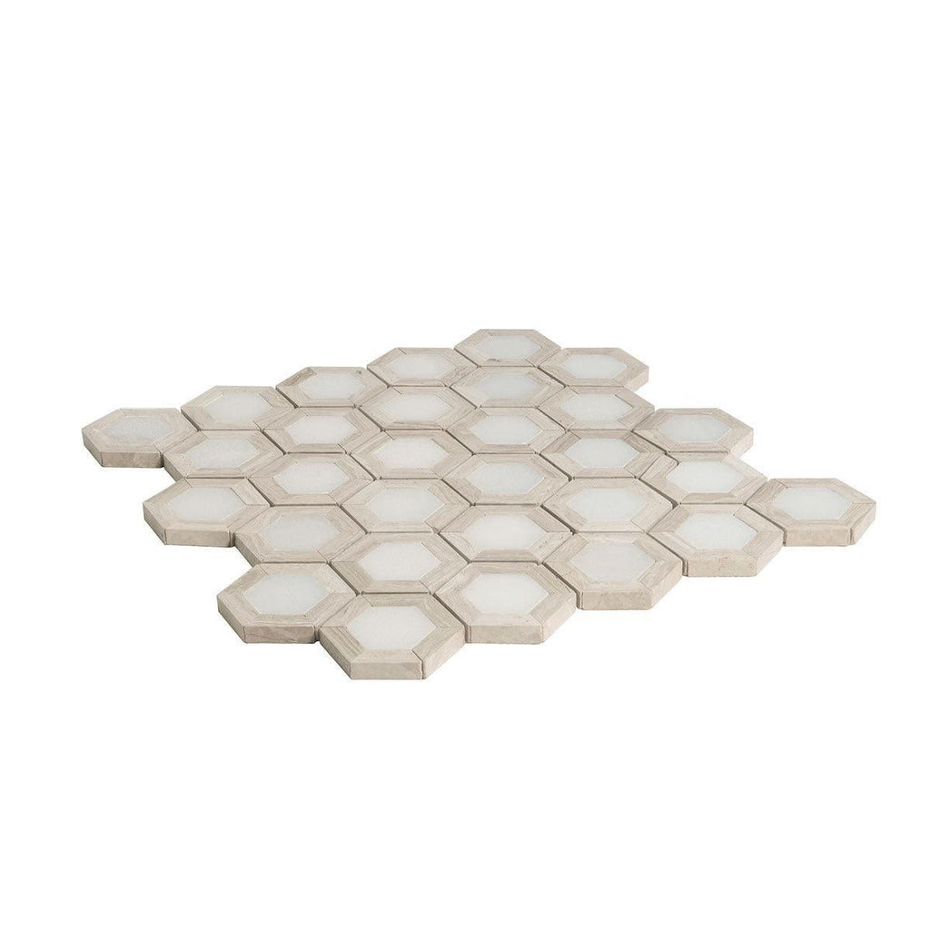 Nova Hex Wooden Beige Marble Tile | Tile Club