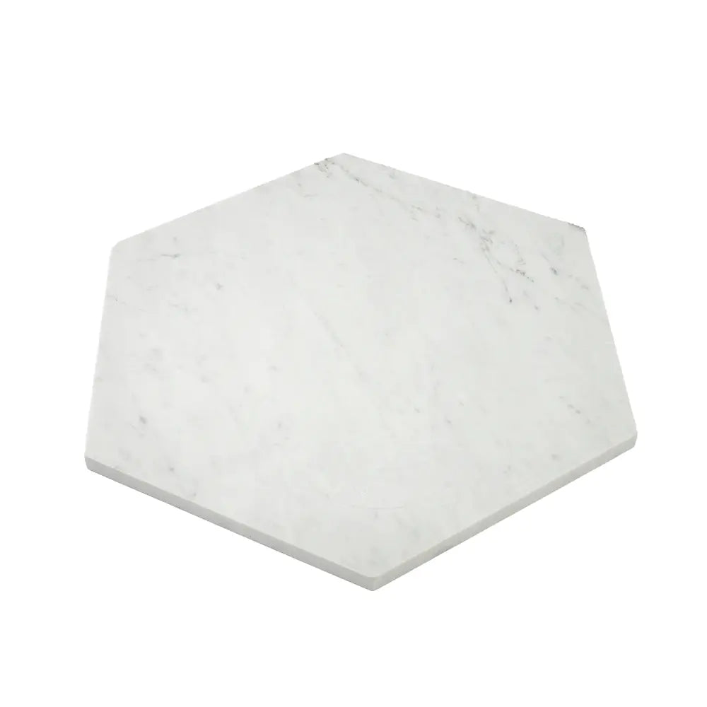 10 Inch White Carrara Marble Hexagon Honed Marble Mosaic Tile | Tile Club