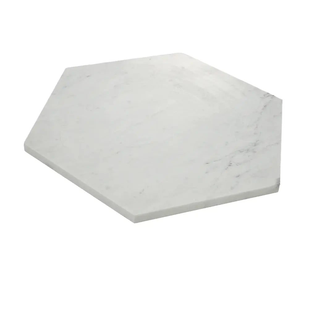 10 Inch White Carrara Marble Hexagon Honed Marble Mosaic Tile | Tile Club