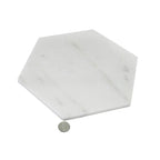 10 Inch White Carrara Marble Hexagon Honed Marble Mosaic Tile | Tile Club