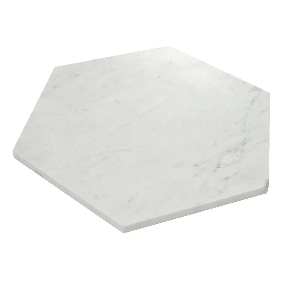 10 Inch White Carrara Marble Hexagon Honed Marble Mosaic Tile | Tile Club