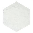 10 Inch White Carrara Marble Hexagon Honed Marble Mosaic Tile | Tile Club