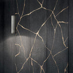  Kasai Notte Kintsugi Large Format Black and Gold Rectified Porcelain Tile