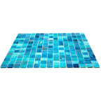 Koi Pond Blue Mixed Squares Glass Tile | Tile Club