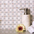 Lavana Wooden Beige & White Mosaic Tile