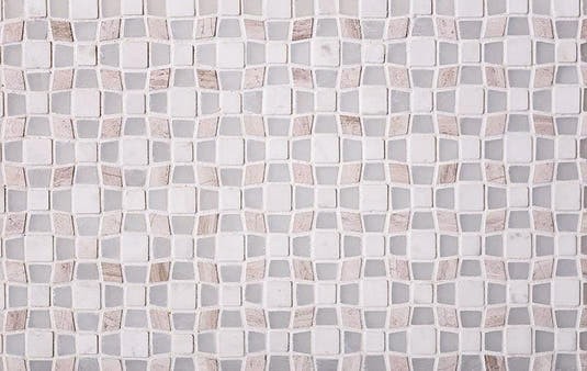 Lavana Wooden Beige & White Mosaic Tile | Tile Club