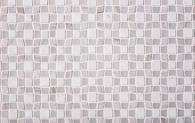 Lavana Wooden Beige & White Mosaic Tile | Tile Club
