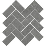Newport Anthracite Concrete Look Herringbone Mosaic Tile Sample 12x14 | Tile Club