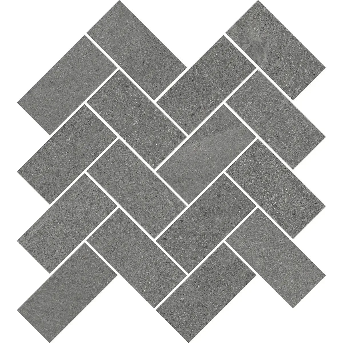 Newport Anthracite Concrete Look Herringbone Mosaic Tile Sample 12x14 | Tile Club