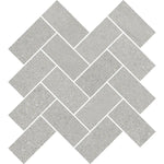 Newport Cold Gray Concrete Look Herringbone Mosaic Tile Sample 12x14 | Tile Club
