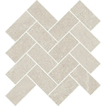 Newport Ivory Concrete Look Herringbone Mosaic Tile Sample 12x14 | Tile Club