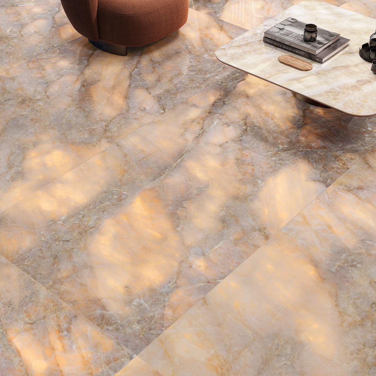 Luminosa Bronze Large Format Porcelain Tile 24x48 | Tile Club