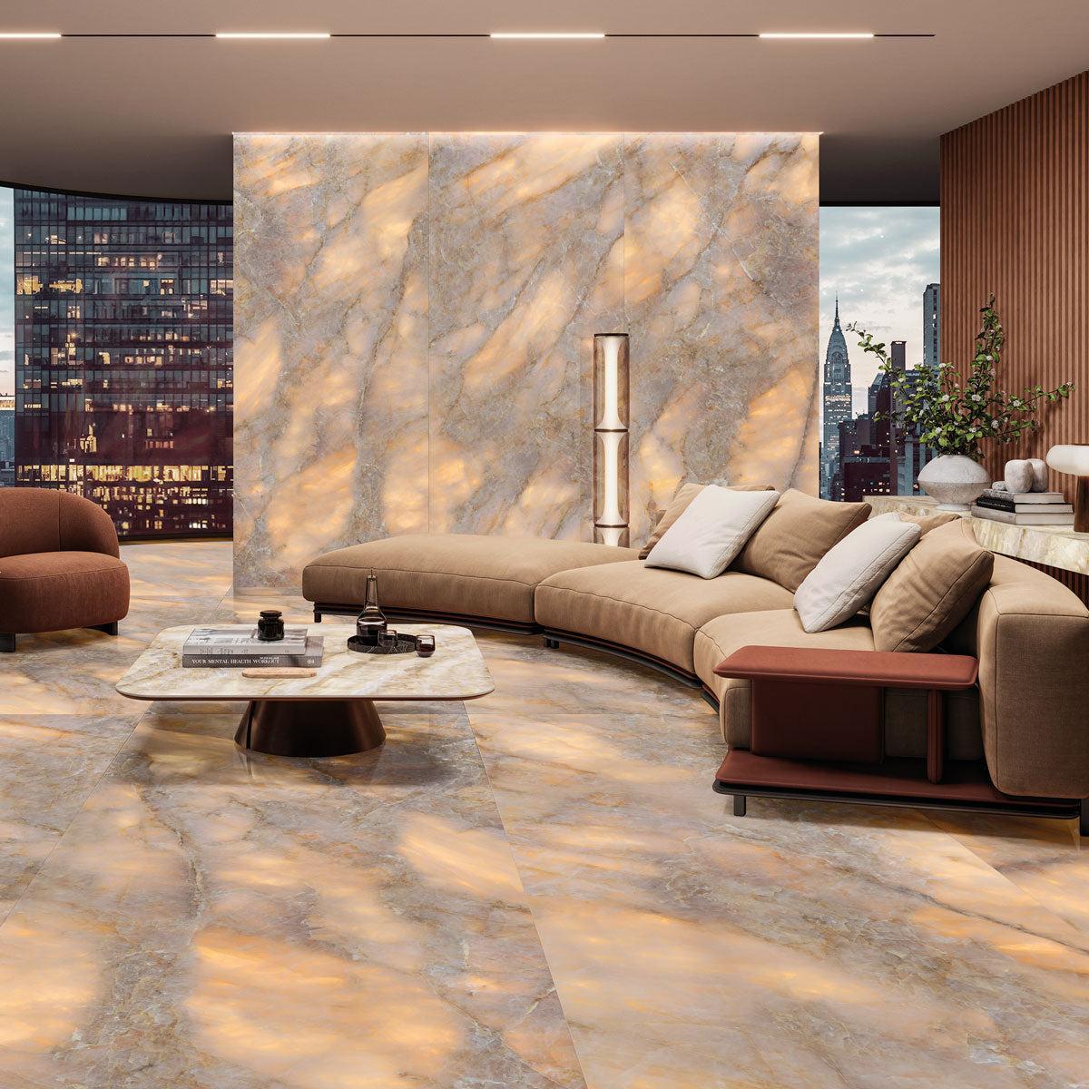 Luminosa Bronze Large Format Porcelain Tile 24x48 | Tile Club