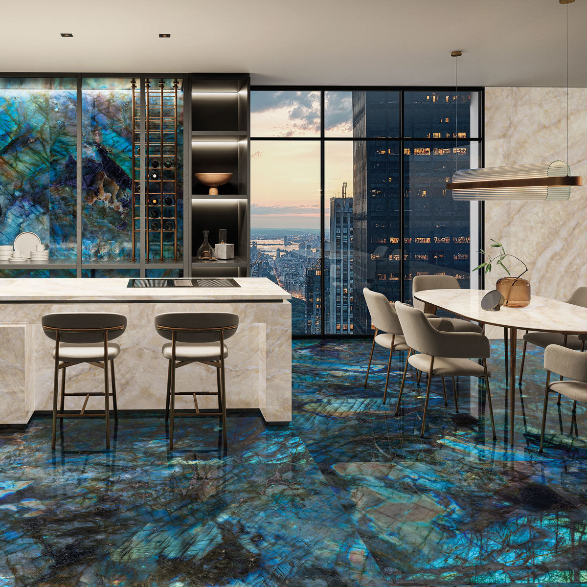 Luminosa Blue Large Format Porcelain Tile 24x48 | Tile Club