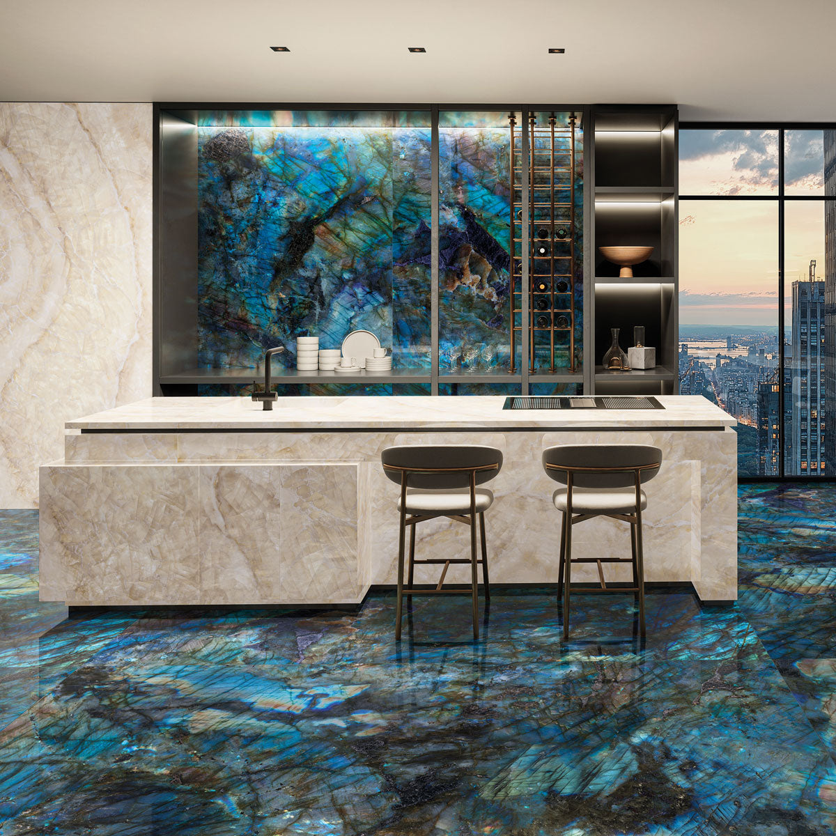 Luminosa Blue Large Format Porcelain Tile 24x48 | Tile Club