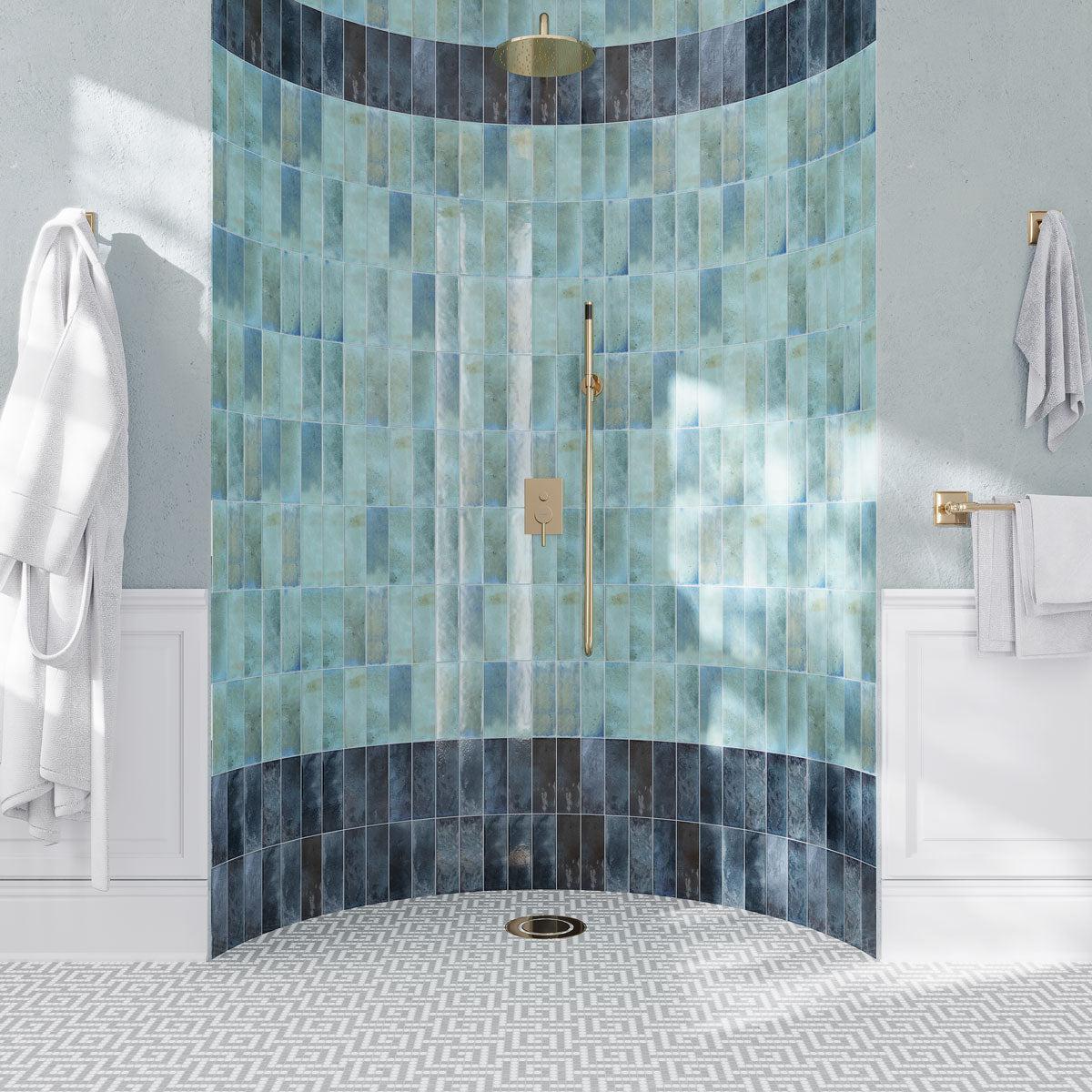 Luna Sky 2.5x8 Ceramic Subway Tiles | Blue Ceramic Wall Tiles
