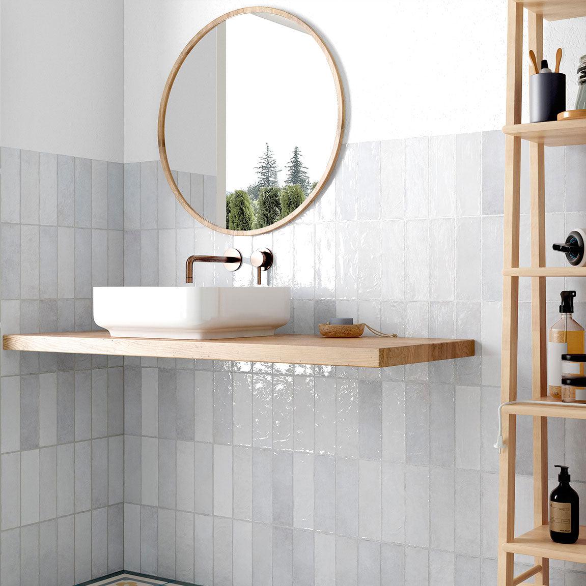 La Riviera Lavanda Blue Ceramic Subway Tile 2.5x8" | Tile Club