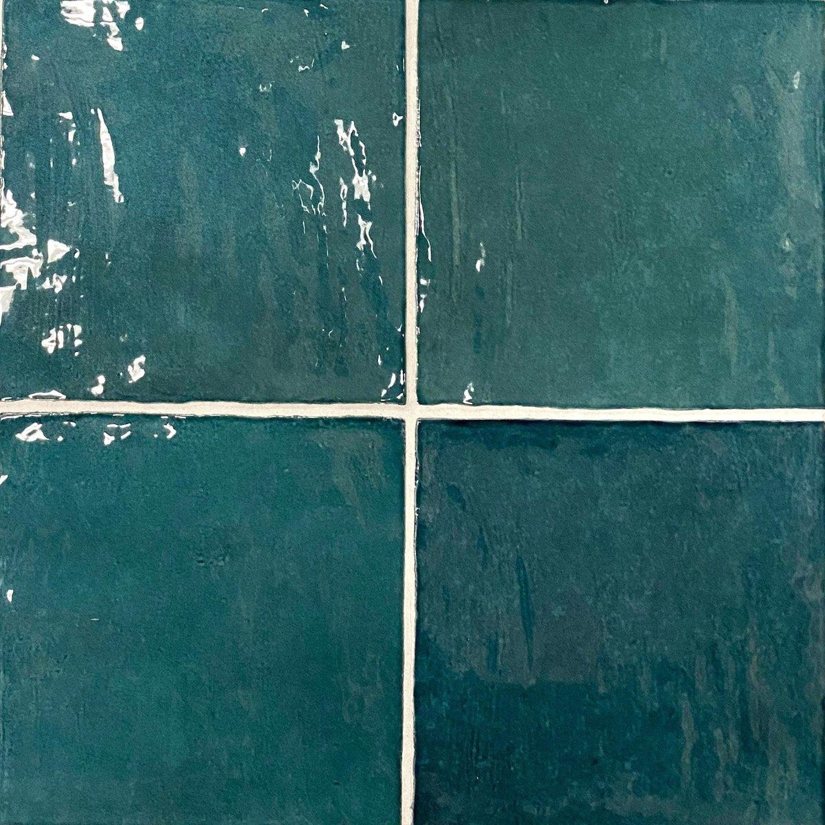 Glossy Green Ceramic Square Kitchen Wall Tiles