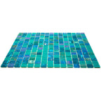 Lagoon Blue Mixed Squares Glass Tile | Tile Club