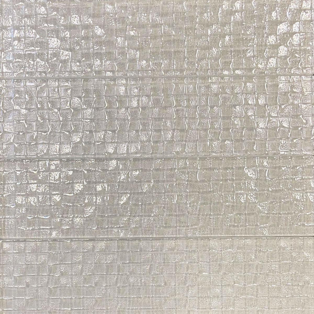 Laguna Pearl Textured Glass Subway Tile
