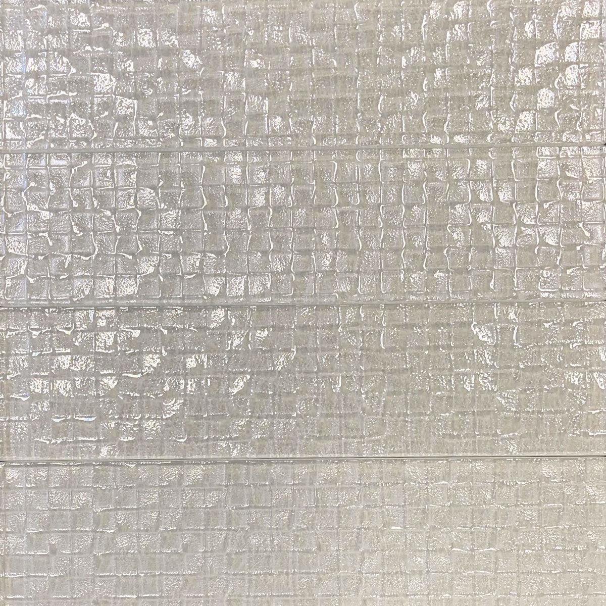 Laguna Pearl Textured Glass Subway Tile