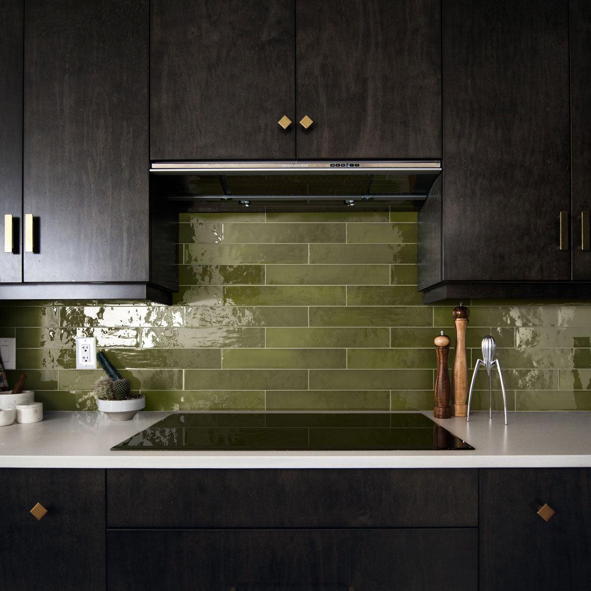 Lake Basil Ceramic Subway Tile 2.6x16 | Tile Club