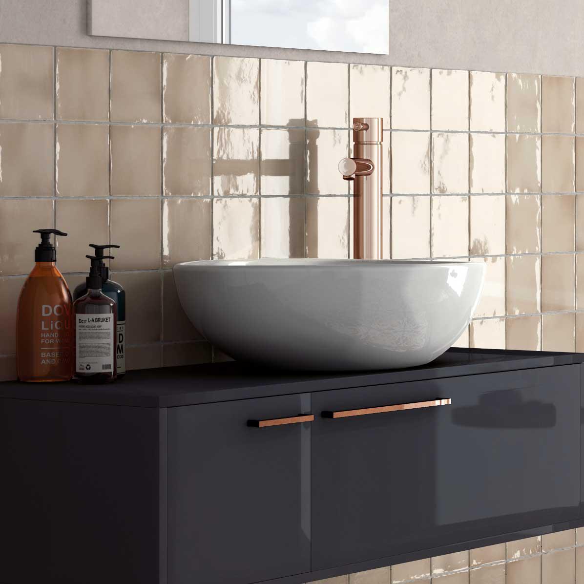 Warm neutral ceramic tiles | Lake Beige Square from Tile Club