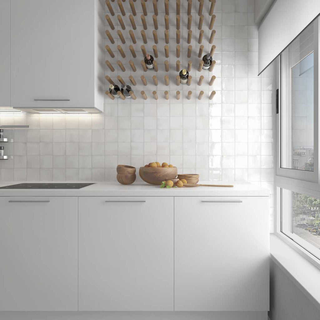 Lake White Ceramic Square Tile 4x4 | Tile Club