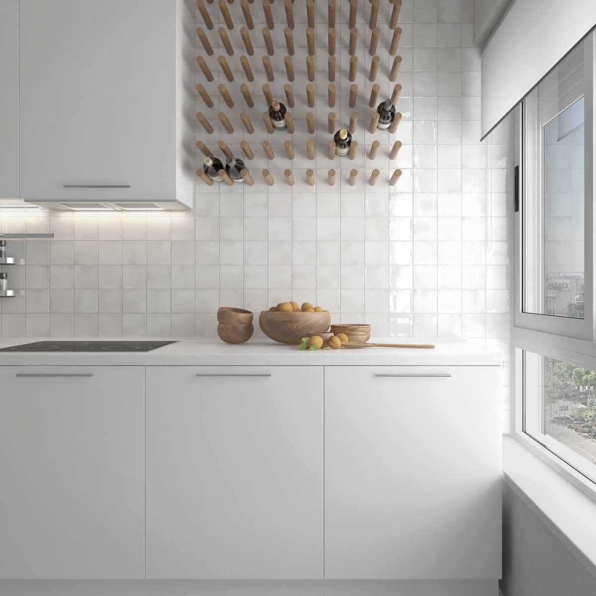 Lake White Ceramic Square Tile 4x4 | Tile Club