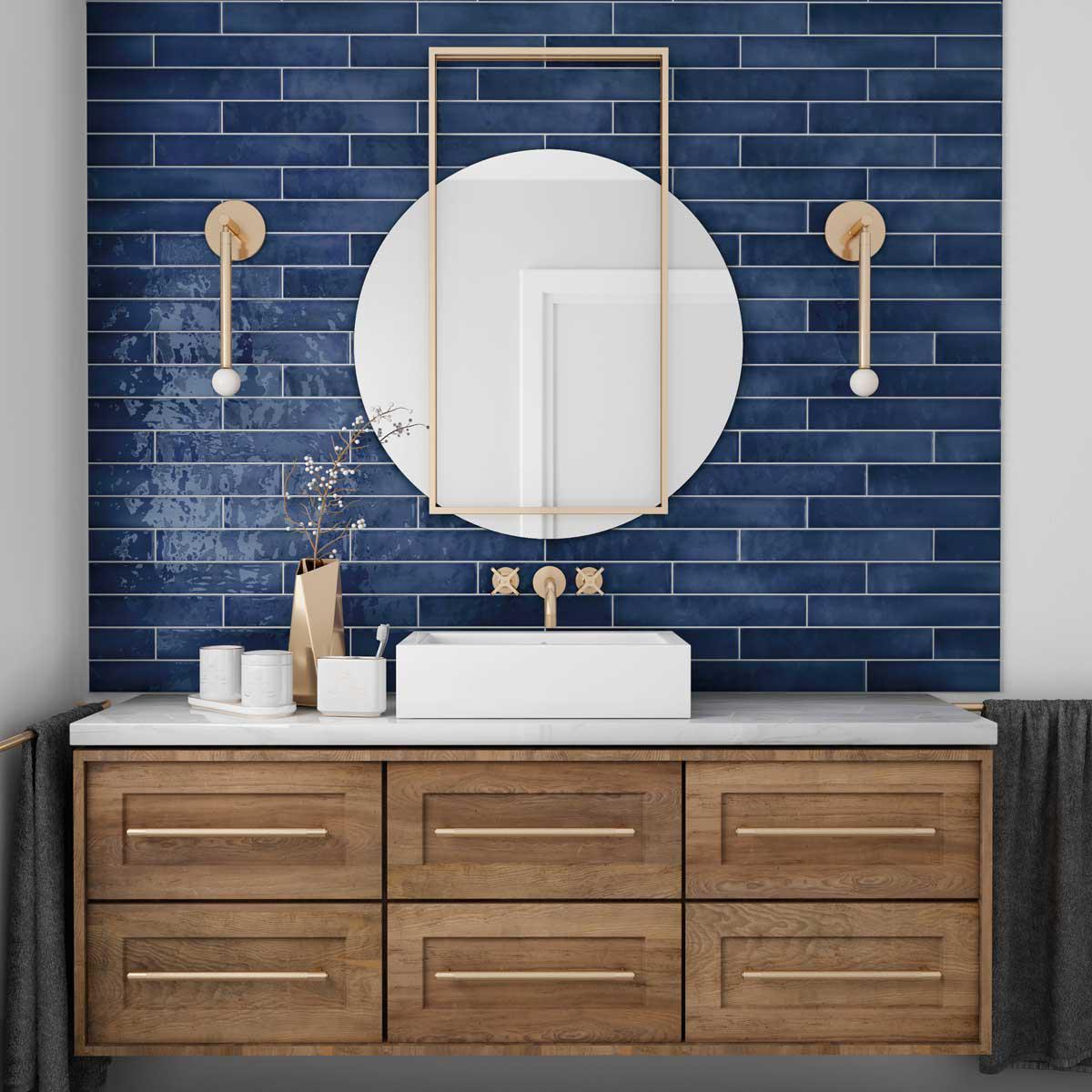Lake Ocean Ceramic Subway Tile 2.6x16 | Tile Club