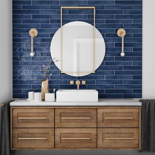 Lake Ocean Ceramic Subway Tile 2.6x16 | Tile Club