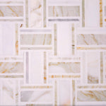 Large Basket Weave Calacatta Gold Mosaic Tile | Position: 2