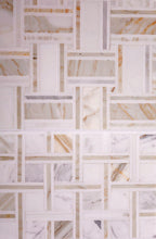 11.8" x 11.8" Large Basket Weave Calacatta Gold