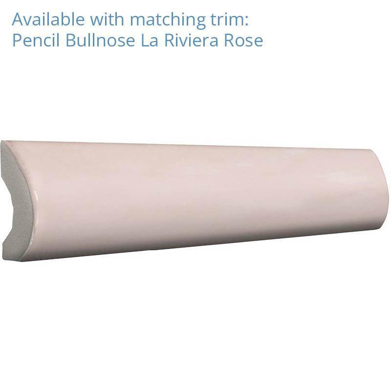La Riviera Rose Pink Ceramic Subway Tile 2.5x8" | Tile Club