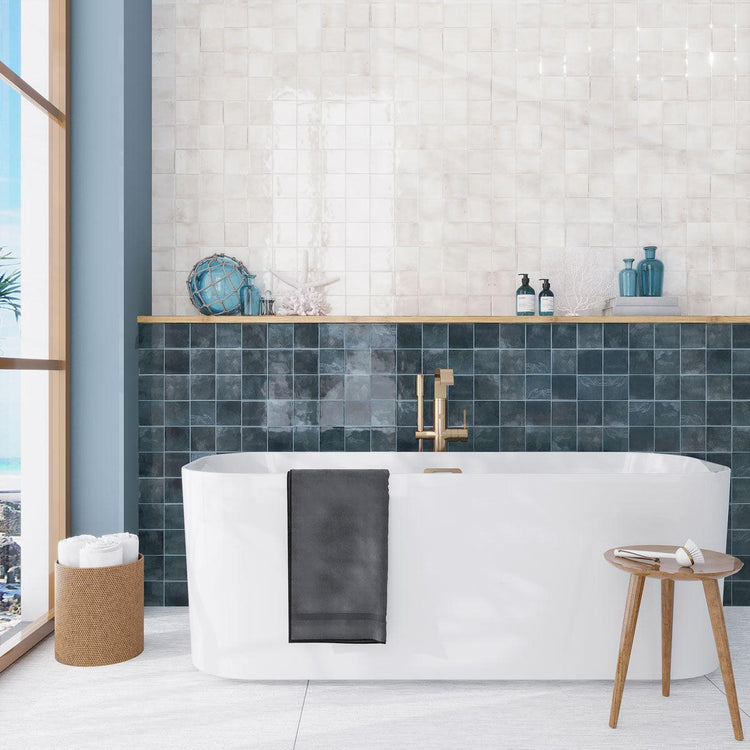 Luna Blue 4x4 Ceramic Square Tile | Tile Club