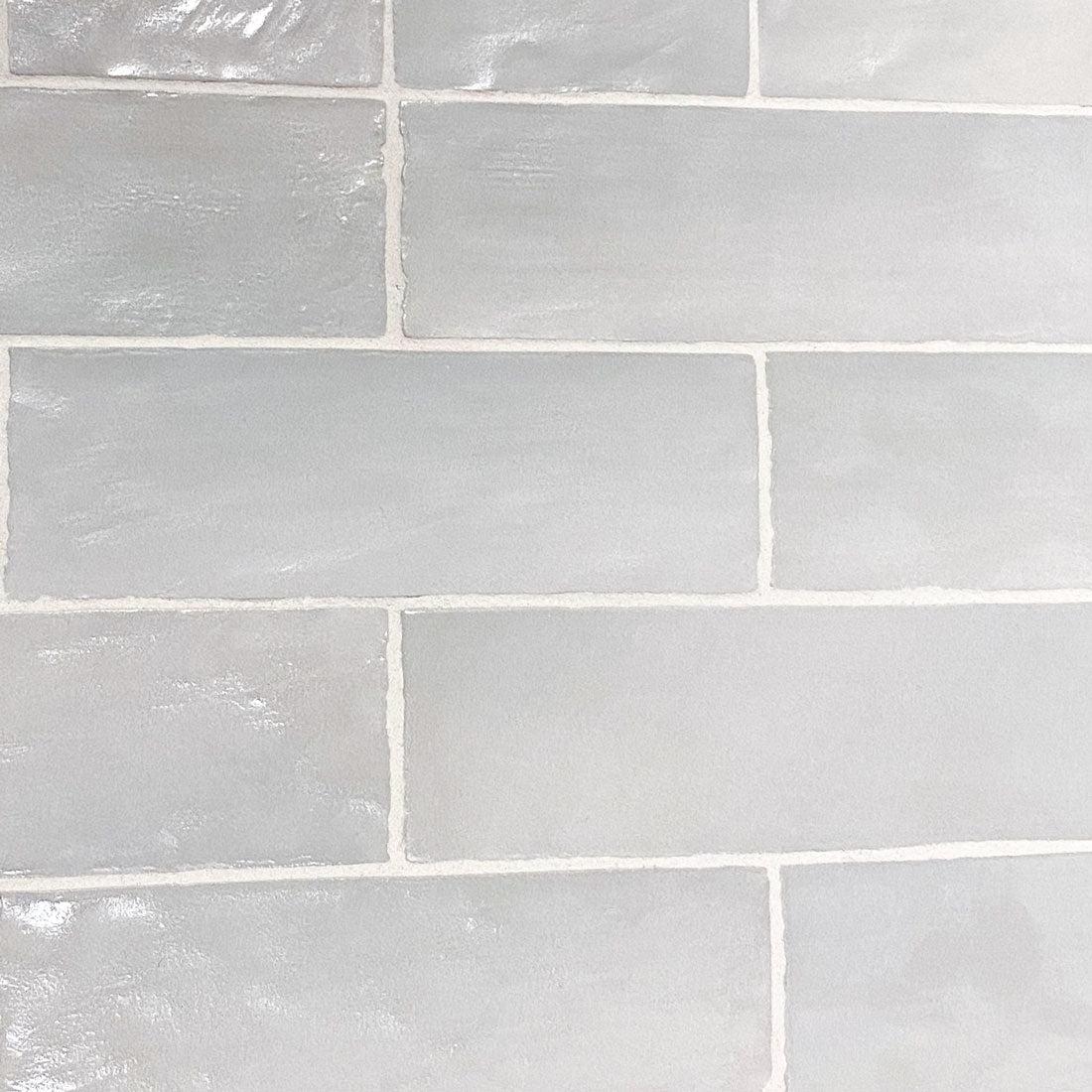 Zellige Style Mallorca Blue Ceramic Subway Tile with a Handcrafted Finish