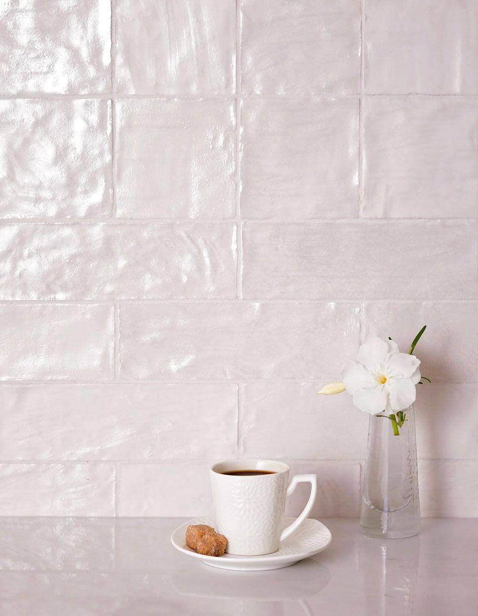 White Ceramic Zellige Tile For Kitchen