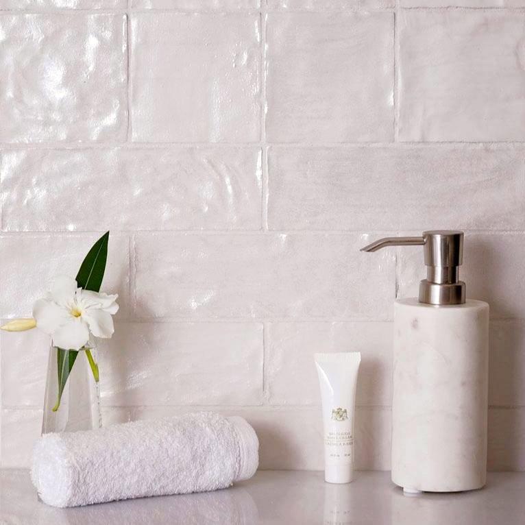 Mallorca White Ceramic Wall Tile - 2.5 x 8 in. Mallorca White Ceramic Wall Tile - 2.5 x 8 in.