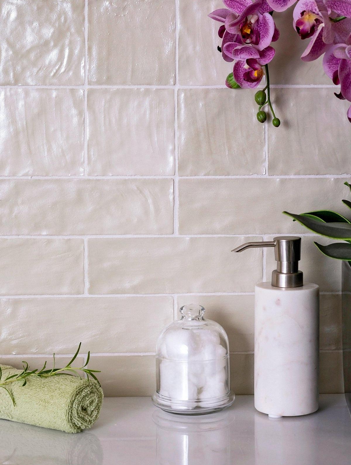 Mallorca Green Ceramic Subway Tile 2.5x8 | Tile Club