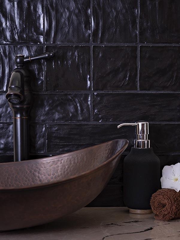 Mallorca Black Ceramic Tile 4x4 | Tile Club