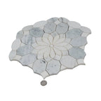 Santorini Gray & White Floral Marble Mosaic Tile