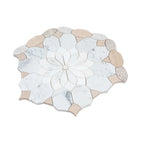 Santorini Beige Floral Marble Mosaic Tile | Tile Club