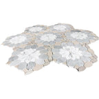 Santorini Beige Floral Marble Mosaic Tile | Tile Club